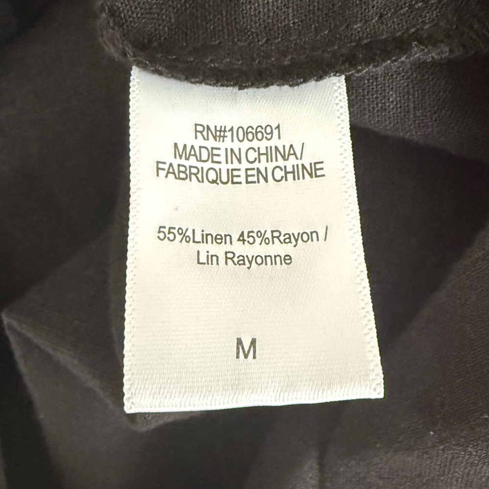 YFB‎ Young Fabulous And Broke Black Linen Blend Shirt Dress Button Down Tab - Picture 7 of 7